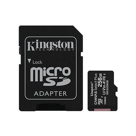 KINGSTON - Carte mémoire microSD Canvas Select Plus 256 Go MicroSDXC +  adaptateur SD