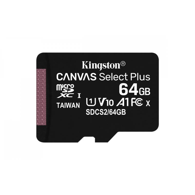 KINGSTON - Carte mémoire microSD Canvas Select Plus 64 Go +