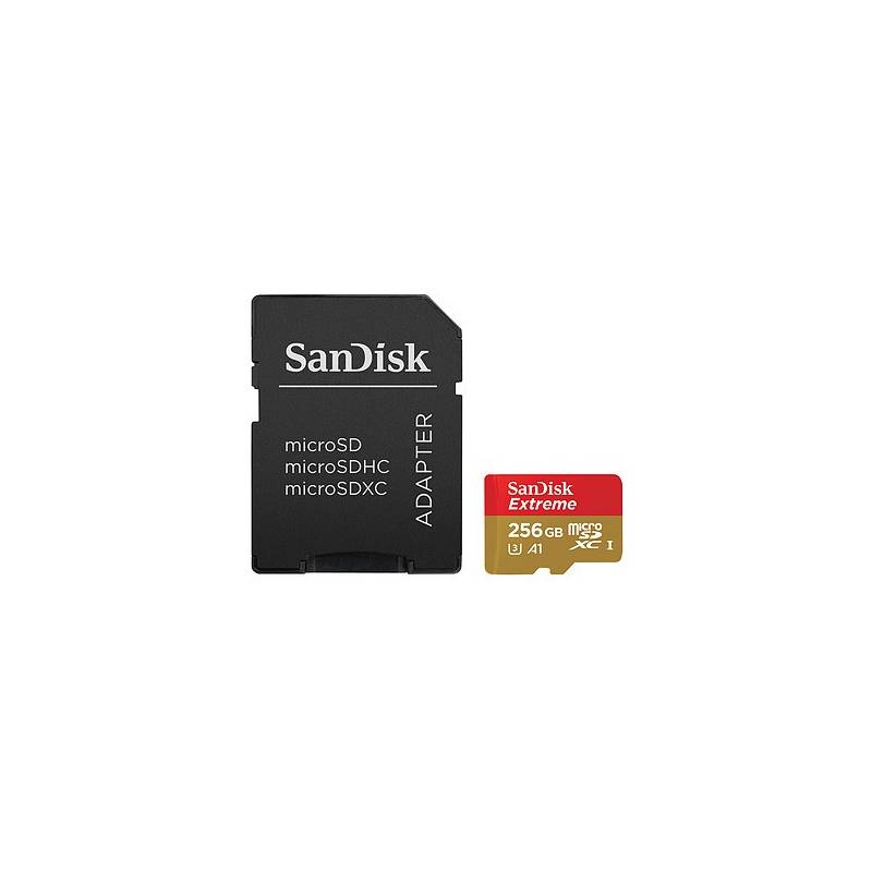 SANDISK - Carte mémoire Extreme microSDXC UHS-I U3 256 Go + Adaptateur SD