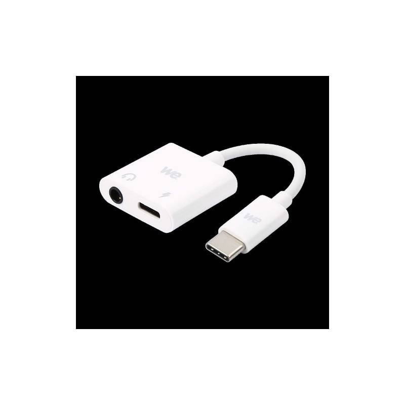 WE ADAPTATEUR USB C - JACK 3.5 + USB C CHARGE WH