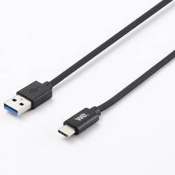 Câble USB-C mâle/USB A mâle tressé 2 m - USB 3.1 gen 1 - noir et blanc ne  s'emmêle pas - WE